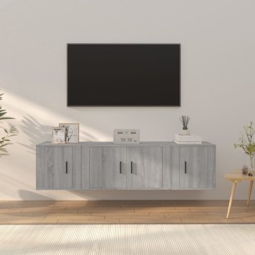 Vidaxl Set od 3 TV ormarića, sivi hrast sonoma, materijal na bazi drva