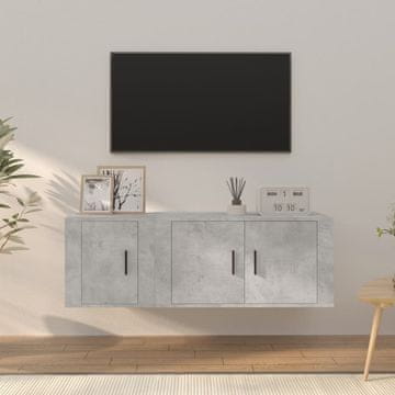 Vidaxl Set od 2 TV ormarića, betonsko siva, materijal na bazi drva