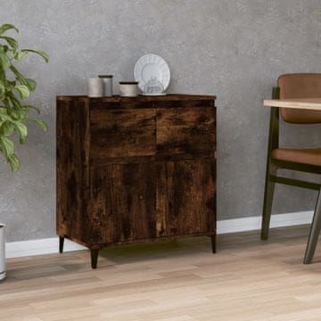 Vidaxl Komoda s ladicama, dimljeni hrast, 60x35x70 cm, materijal na bazi drva