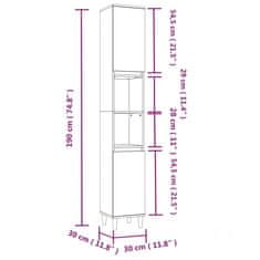 Vidaxl 3-dijelni set kupaonskog namještaja boja hrasta drveni