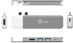 J5CREATE Ultradrive priključna stanica, 2x HDMI, 4x USB, siva (JCD389)