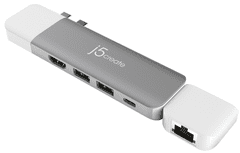 J5CREATE Ultradrive priključna stanica, 2x HDMI, 4x USB, siva (JCD389)