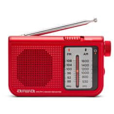 AIWA žepni radio FM/AM RS-55/RD, s teleskopskom antenom i stereo slušalicama