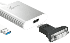 J5CREATE adapter, USB 3.0 to 4K HDMI, srebrna (JUA354)