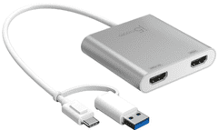 J5CREATE adapter, USB 3.0, HDMI, srebrna (JUA365)