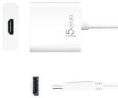 J5CREATE adapter, DisplayPort na HDMI, bijela (JDA154)