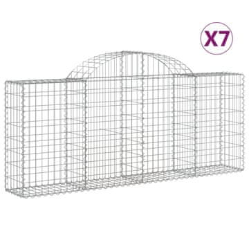 Vidaxl Lučne gabionske košare 7 kom 200x30x80/100 cm pocinčano željezo