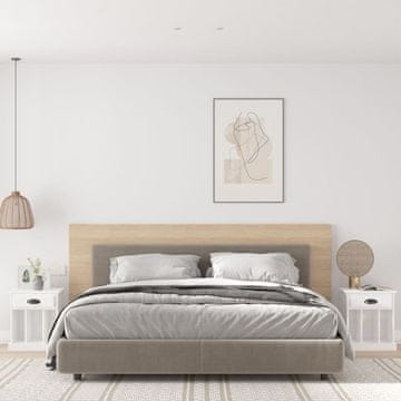 Vidaxl Noćni ormarići, set od 2, bijela, visoki sjaj, 43x36x50 cm