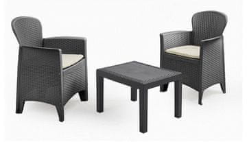 IPAE Akita AKTC12AN garnitura, s jastucima, PVC, izgled ratana