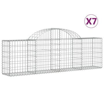 Vidaxl Lučne gabionske košare 7 kom 200x30x60/80 cm pocinčano željezo