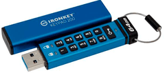 Kingston Ironkey USB disk, 64 GB, Keypad 200, 3.2 Gen1, FIPS 140-3Lvl 3, AES-256, plava (IKKP200/64GB)