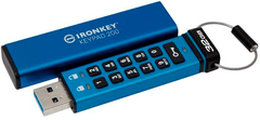 Kingston Ironkey USB disk, 32 GB, Keypad 200, 3.2 Gen1, FIPS 140-3Lvl 3, AES-256, plava (IKKP200/32GB)