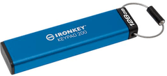 Kingston Ironkey USB disk, 128 GB, Keypad 200, 3.2 Gen1, FIPS 140-3Lvl 3, AES-256, plava IKKP200/128GB