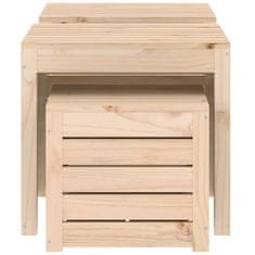 Vidaxl 3-dijelni set vrtnih kutija od masivne borovine