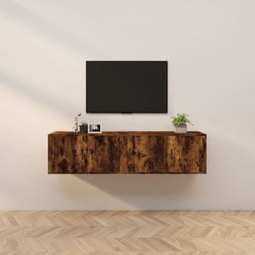 Vidaxl Zidni TV ormarići, set od 2, dimljeni hrast, 80x34,5x40 cm