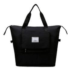 Netscroll Sklopiva ženska putna torba 2 veličine u jednoj, vodootporna Oxford tkanina, crna, CapacityBag