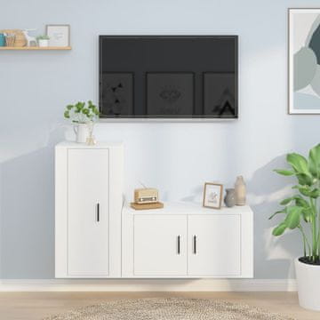 Vidaxl 2-dijelni TV set ormarića, bijeli, materijal na bazi drva