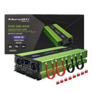 Qoltec Qoltec Monolith pretvarač napona, punjenje baterije, UPS, 2500W, 5000W, 12V na 230V, čisti sinus, LCD