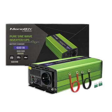 Qoltec Monolith pretvarač napona | punjenje baterija | UPS | 300W | 600W | 12V na 230V | Pure Sinus