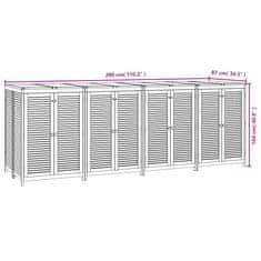 Vidaxl Vrtna kutija za pohranu 280x87x104 cm od masivnog drva bagrema