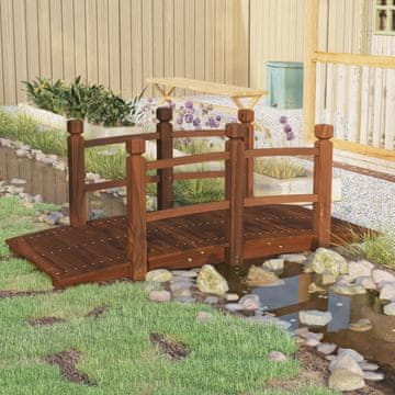 Vidaxl Vrtni most s ogradom 150x67x56 cm Smreka