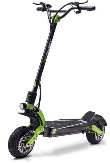 MS ENERGY x10 električni romobil, 25,4 cm, 2x1000W, do 75 km, LED, sklopivi, punjiva baterija, regenerativno punjenje, crno zeleni