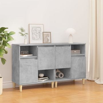 Vidaxl Komoda s ladicama, 2 kom, betonsko siva, 60x35x70 cm
