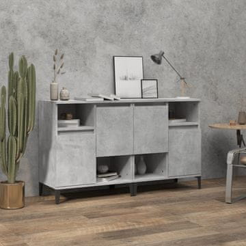 Vidaxl Komoda s ladicama, 2 kom, betonsko siva, 60x35x70 cm