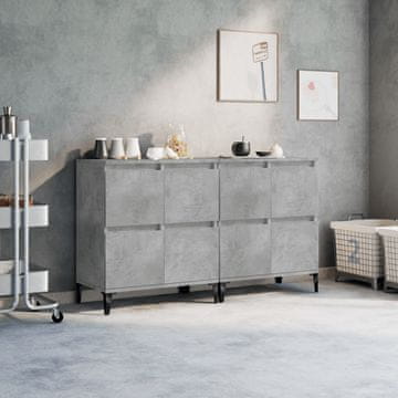 Vidaxl Komoda s ladicama, 2 kom, betonsko siva, 60x35x70 cm