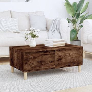 Vidaxl Klub stolić dimljeni hrast 90x50x36,5 cm