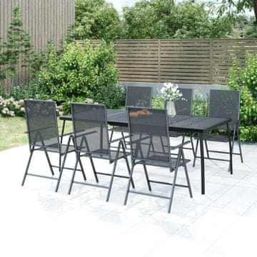Vidaxl Vrtni stol antracit boje 200x100x72 cm čelična mreža
