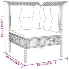 Vidaxl 6-dijelna vrtna garnitura od poliratana s jastucima siva