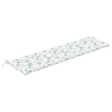 Vidaxl Jastuk za vrtnu klupu uzorak lišća 180x50x7 cm tkanina Oxford