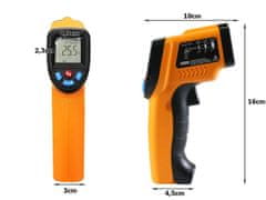 Verkgroup Digitalni laserski termometar baterije s LCD do 550 ° C