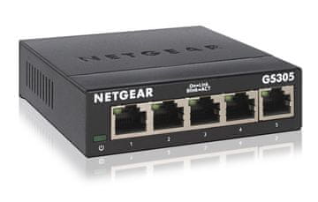 Netgear NETGEAR GS305 5-portni neupravljani Gigabit Ethernet preklopnik, crni