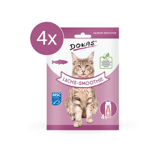 Dokas poslastice za mačke, Smoothie, losos, 4 x 120 g