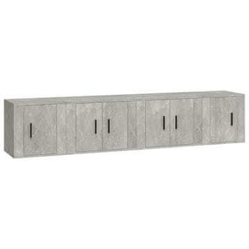 Vidaxl 4-dijelni set TV ormarića siva boja betona drveni