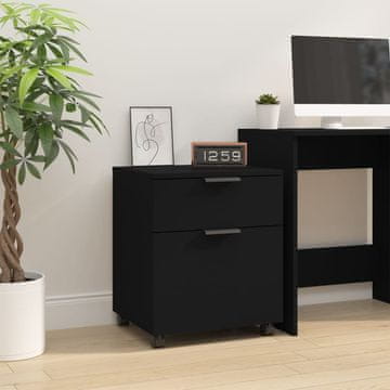 Vidaxl Ormar za spise na kotačima crni 45x38x54 cm