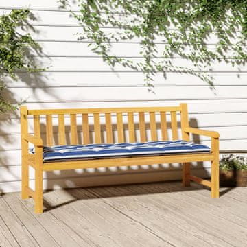 Vidaxl Jastuk za klupu, bijele i plave pruge, 150x50x7 cm, tkanina