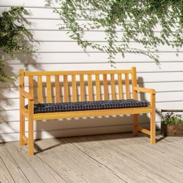 Vidaxl Jastuk za vrtnu klupu, crni karo, 180x50x7 cm, tkanina