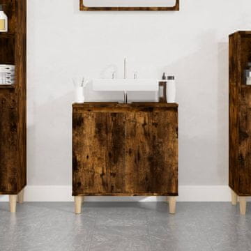 Vidaxl Ormarić za umivaonik dimljeni hrast 58x33x60 cm