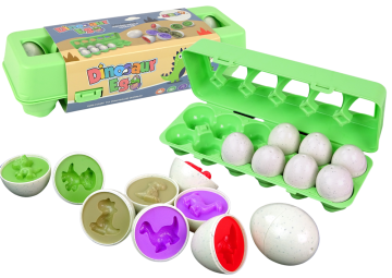 slomart LEAN TOYS Jaja Dinosaura Edukativni Sortirač Oblika 12 Komada