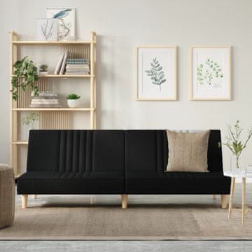 Vidaxl Sklopiva sofa na razvlačenje, crna, presvučena tkaninom