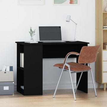 Vidaxl Radni stol, crni, 100x55x75 cm, materijal na bazi drva
