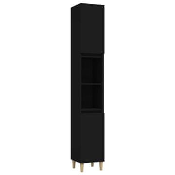 Vidaxl Kupaonski ormarić crni 30x30x190 cm konstruirano drvo