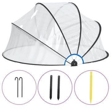 Vidaxl Okrugla bazenska kupola 315 x 158 cm PVC