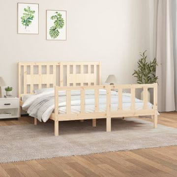 Vidaxl Okvir kreveta s uzglavljem od punog borovog drva 160x200 cm