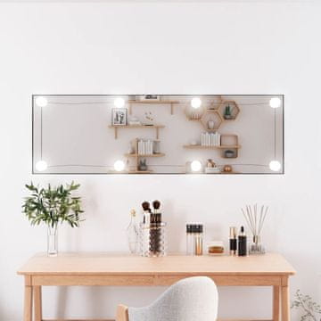 Vidaxl Zidno ogledalo s LED rasvjetom, 30x100 cm, staklo, pravokutno