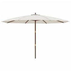 Vidaxl Vrtni suncobran s drvenim stupom boja pijeska 400 x 273 cm