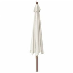 Vidaxl Vrtni suncobran s drvenim stupom boja pijeska 400 x 273 cm